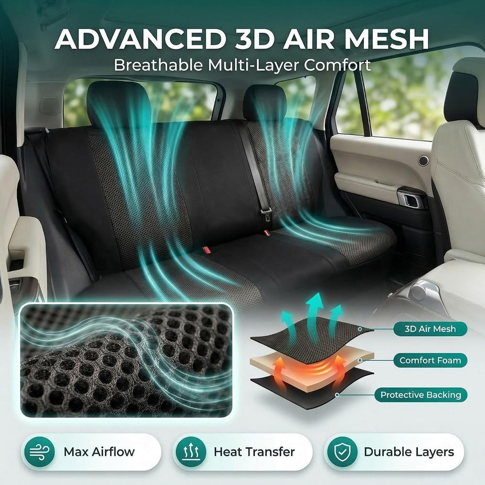 FH Group Car Seat Covers Classic Cloth Seat Covers Full Set with Gift โ Unive...