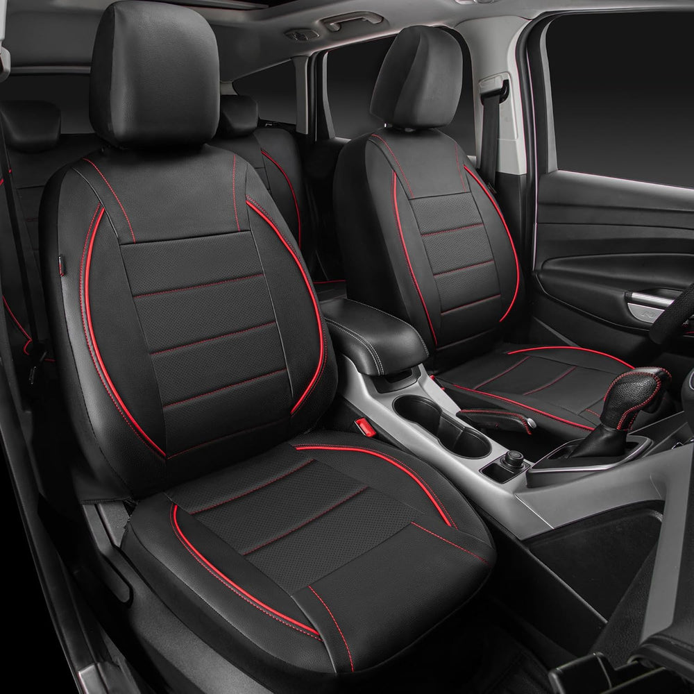CAR PASS Universal FIT Piping Leather Car Seat Cover, for suvs,Van,Trucks,Air...