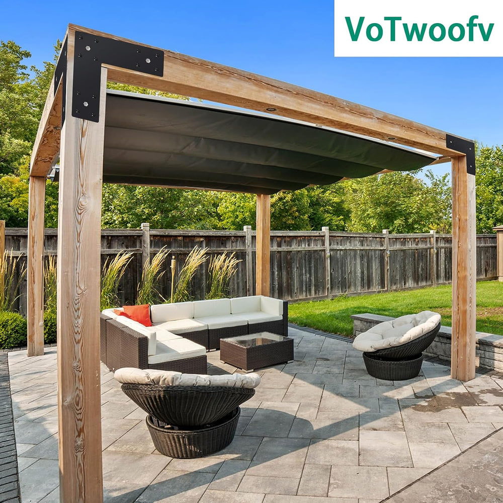 Pergola Flat Brackets 10" x 10",L-Shape Straight Joining Brackets f...
