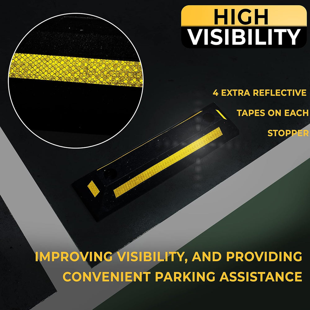 ZONETECH Heavy Duty Rubber Parking Guide - 2 Pcs Premium Quality Durable Car ...