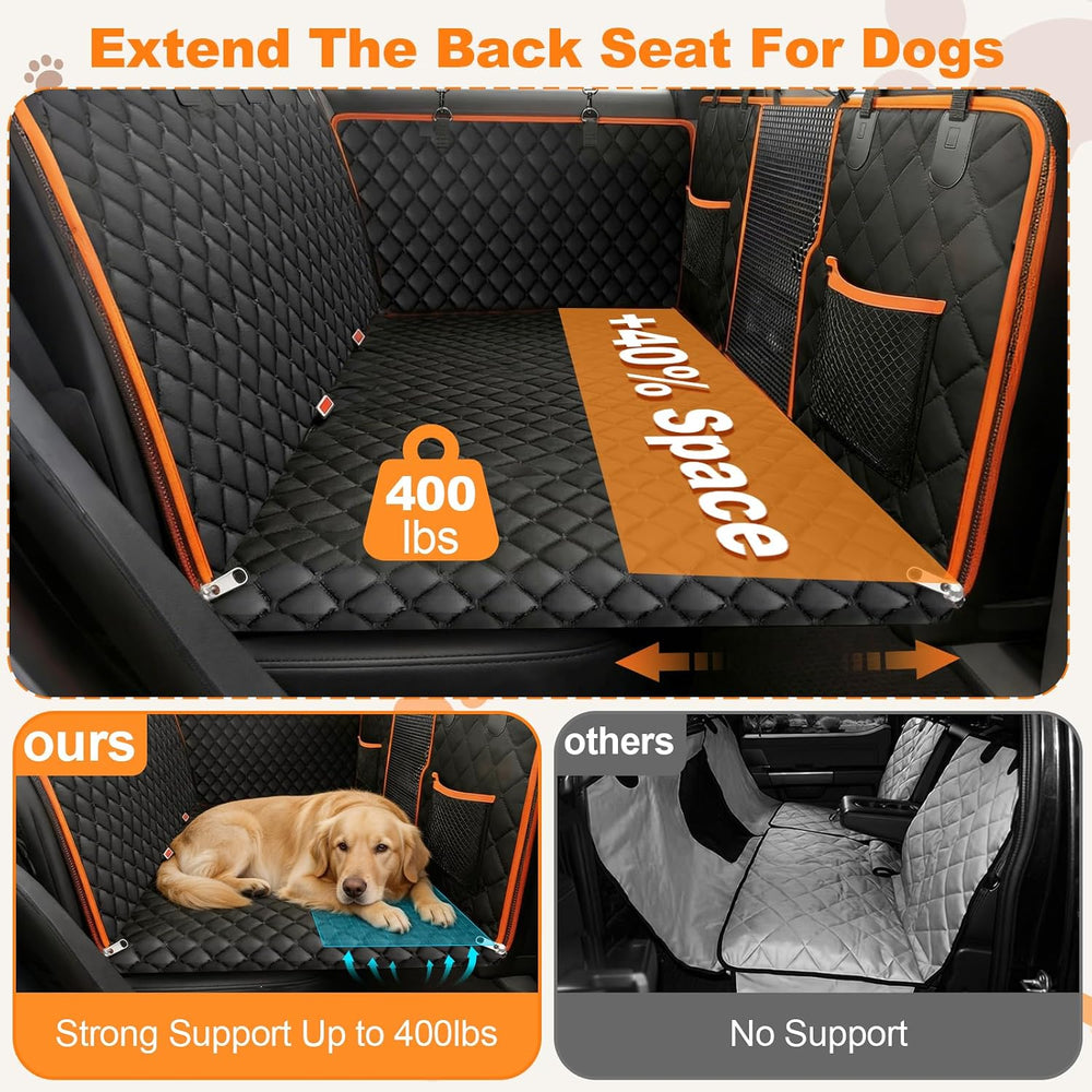 PartsBling 3 in 1 Convertible Hard Bottom Dog Seat Cover for Back Seat