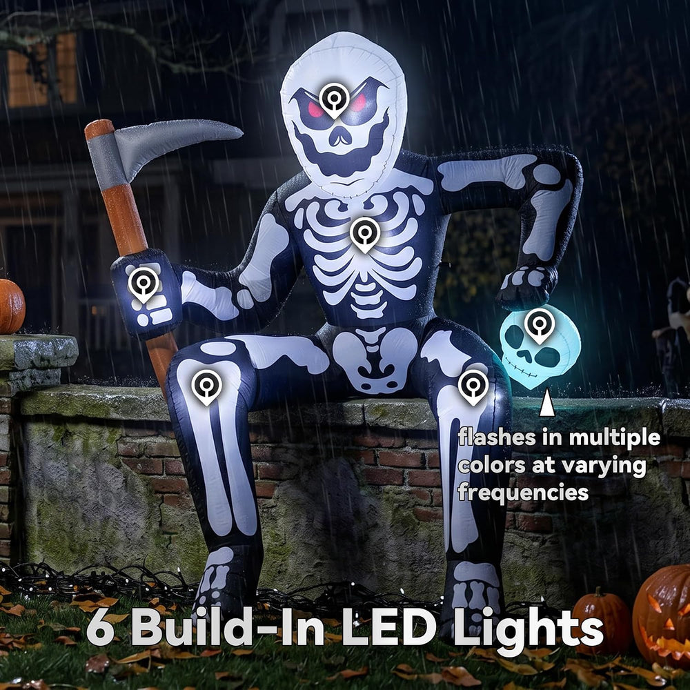 8.5FT Inflatables Skeleton Halloween Decor Outdoor for Rooftop