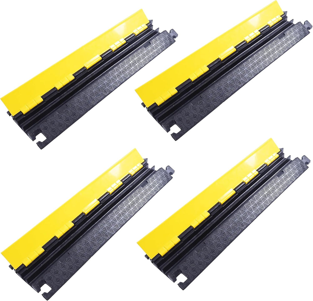 Heavy-Duty Rubber Cable Protector Ramp (4-Pack)
