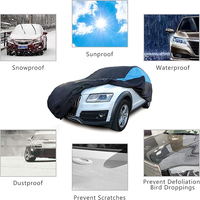 MORNYRAY Waterproof Car Cover All Weather Snowproof UV Protection Windproof