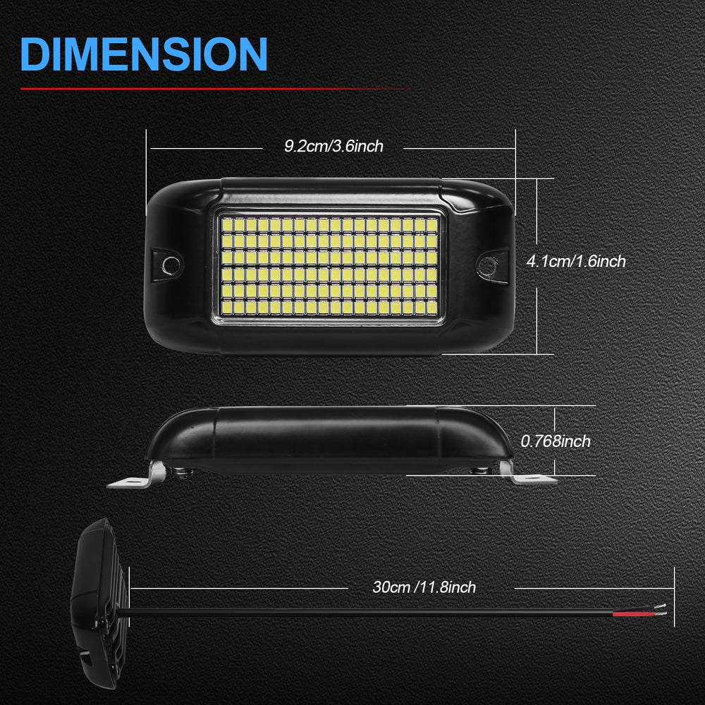 Nicoko 108 High-Power LEDs per Pod 4Pods Pure White Rock Lights Ultra-Bright ...