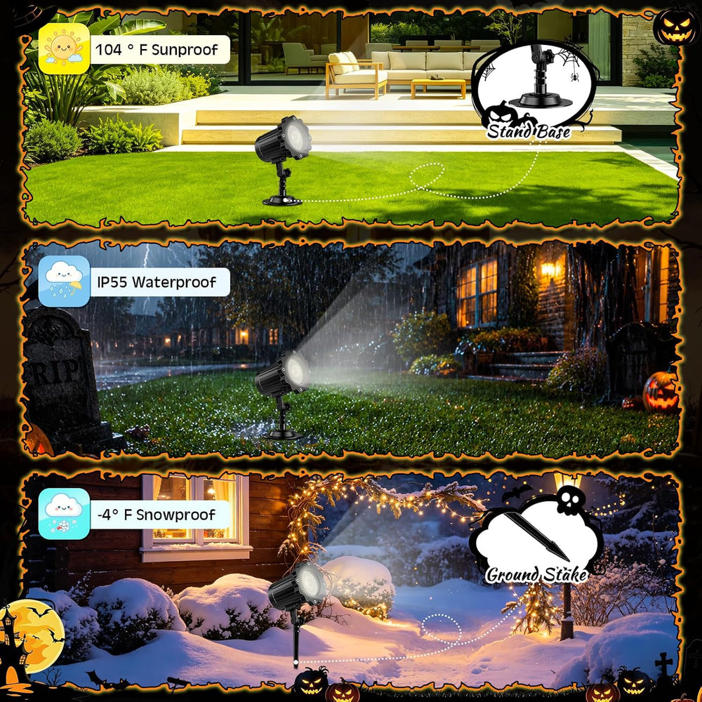 Halloween Projector Light Outdoor 2026 Upgraded Clear Ghost Light
