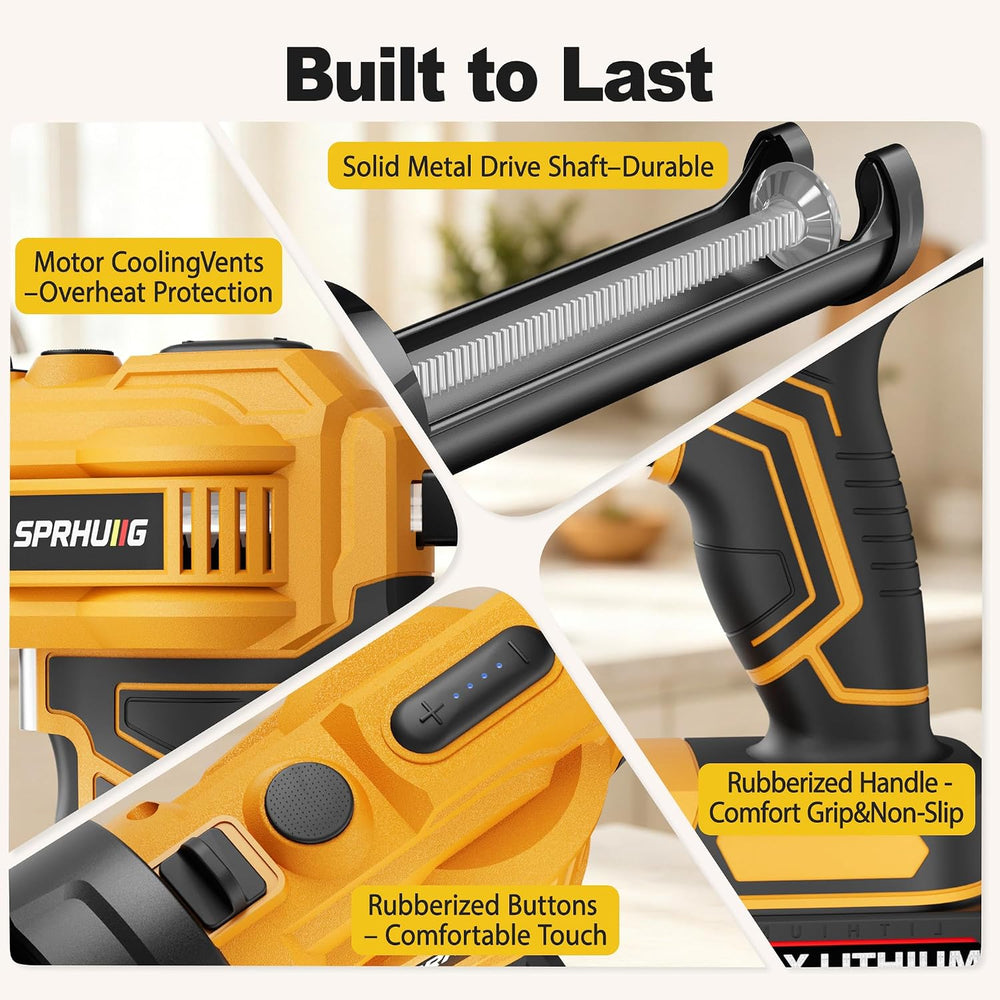 Cordless Electric Caulking Gun Automatic Battery Powered Caulk Gun with 21V 2...
