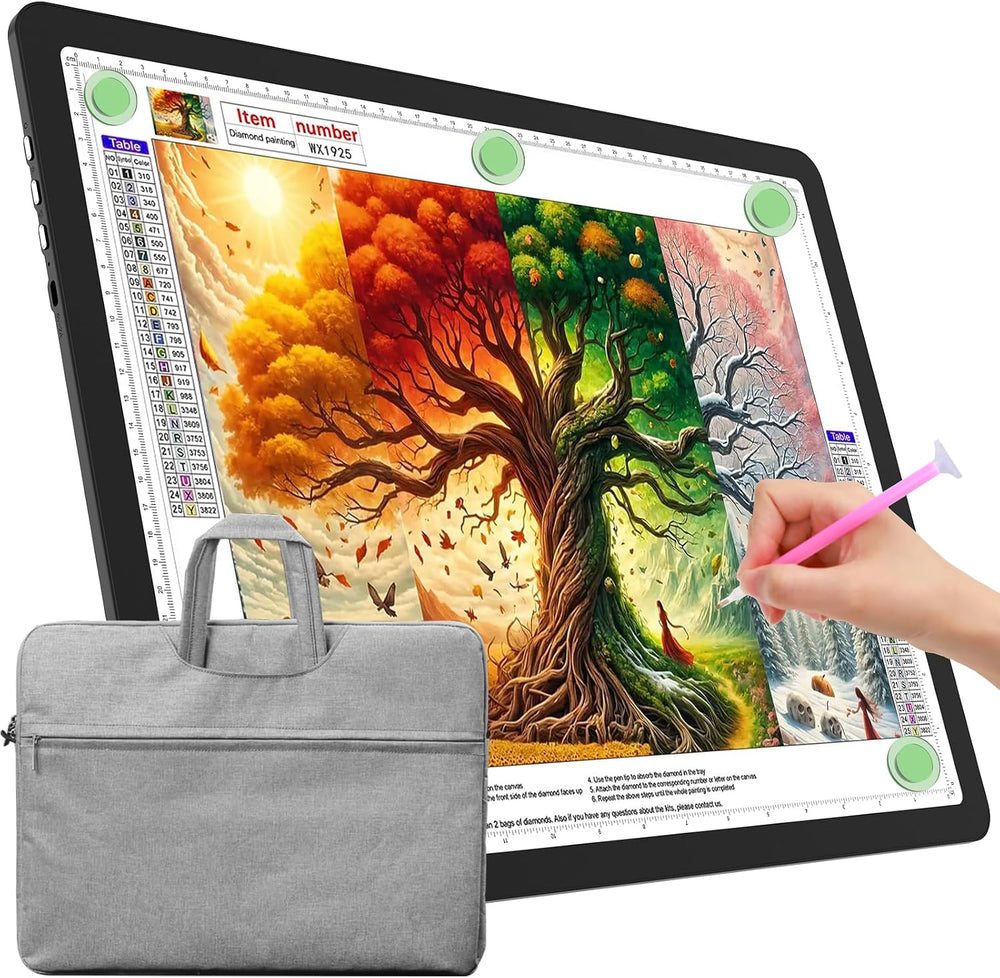 TOHETO A3 Light Board with Bag for Diamond Painting, Super Bright Magnetic Li...
