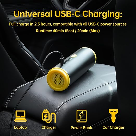 Cros 4-in-1 Mini Cordless Vacuum Cleaner, 21kPa Powerful Suction, Portable