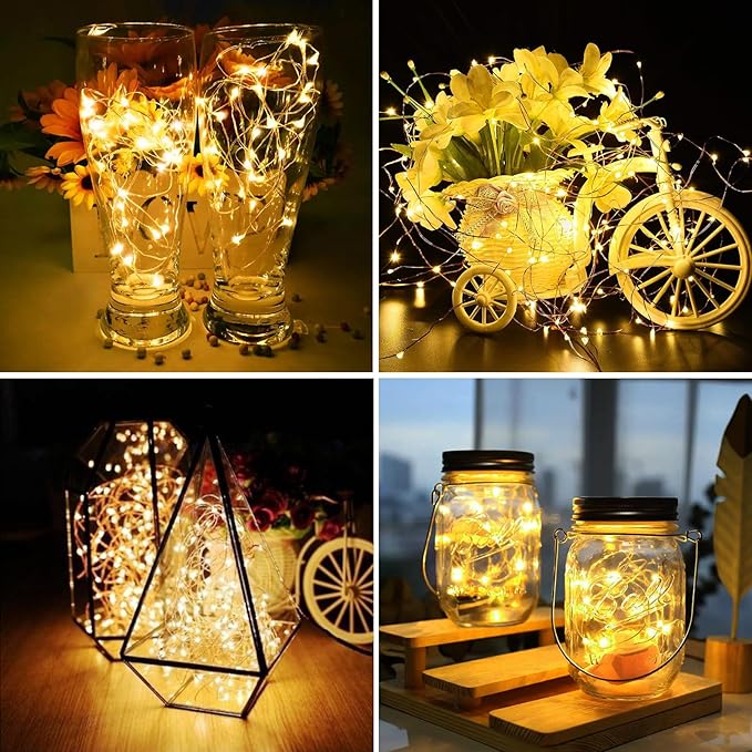 ZGWJ 50 Pack Fairy Lights Battery Operated, 7ft 20 Mini LED Fairy String Ligh...