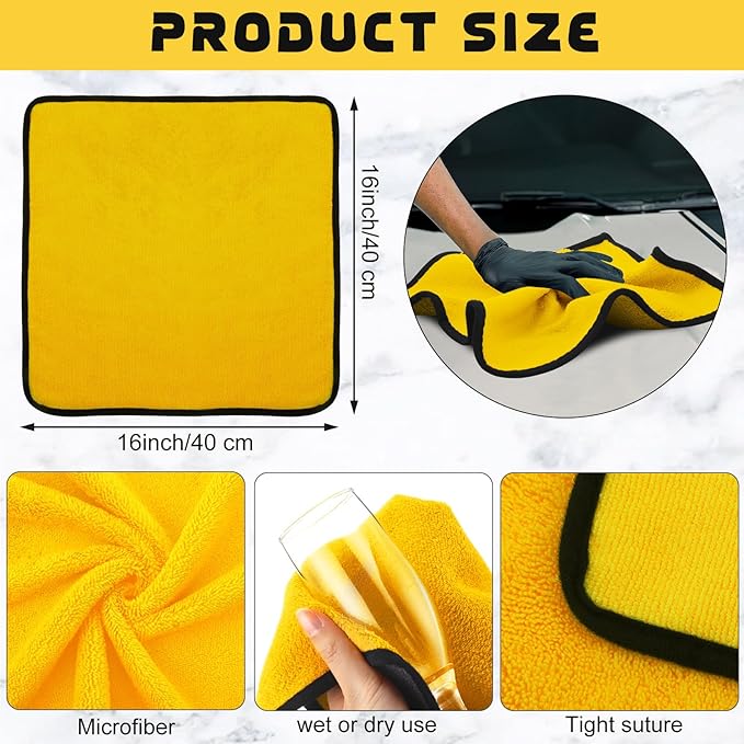 Tallew 50 Pcs Microfiber Towels 16 Inch x 16 Inch Microfiber Cloth Car Drying
