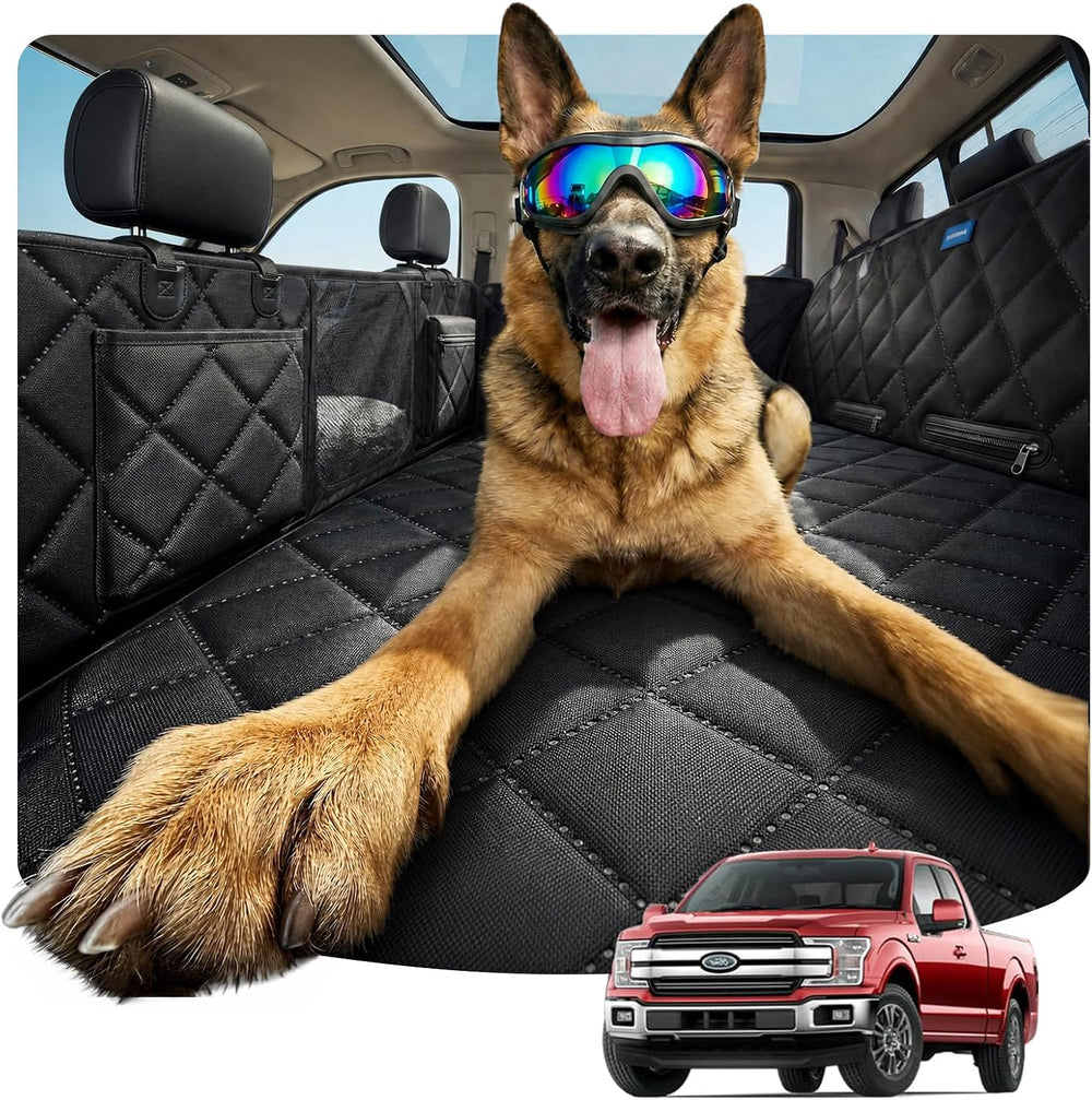 Rorhxia XL Dog Truck Seat Cover for Back Seat with 3 Support Rods