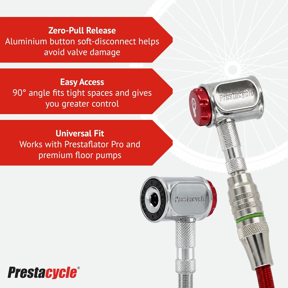 Prestacycle Pro Presta Head – Auto-Lock Bicycle Tire Pump Head for Tubeless &...