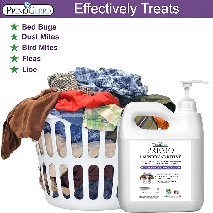Premo Guard Bed Bug, Mite & Lice Laundry Detergent Additive 128 oz – Chil...