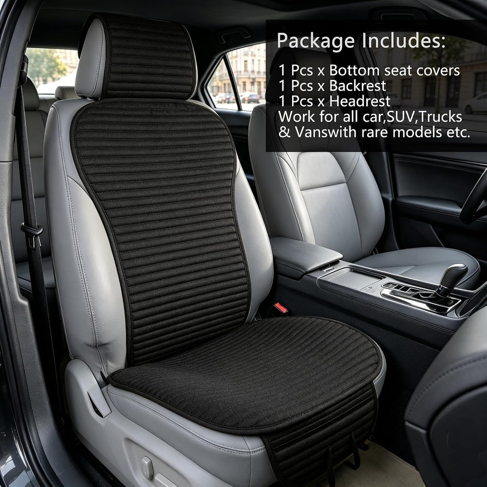 Suninbox Linen Front Car Seat Cover,Seat Protector,Buckwheat Hull Cooling