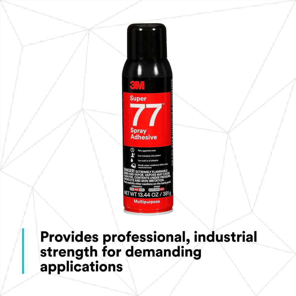3M Super 77 Multipurpose Permanent Spray Adhesive Glue, Paper, Cardboard, Fab...