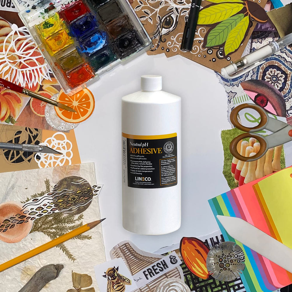 Lineco Neutral pH Adhesive, All-Purpose Glue, 1 Quart, White, 2 Pack