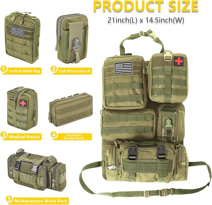 Universal Tactical Seat Back Organizer Vehicle Molle Panel Organizer Storage