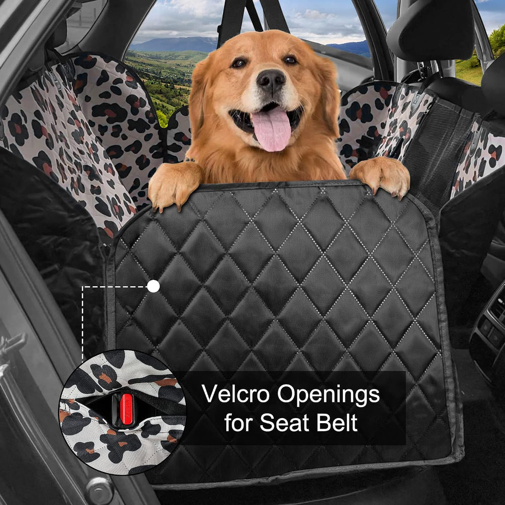 Dog Car Seat Cover, Waterproof Nonslip Pet Seat Cover for Back Seat with Stor...