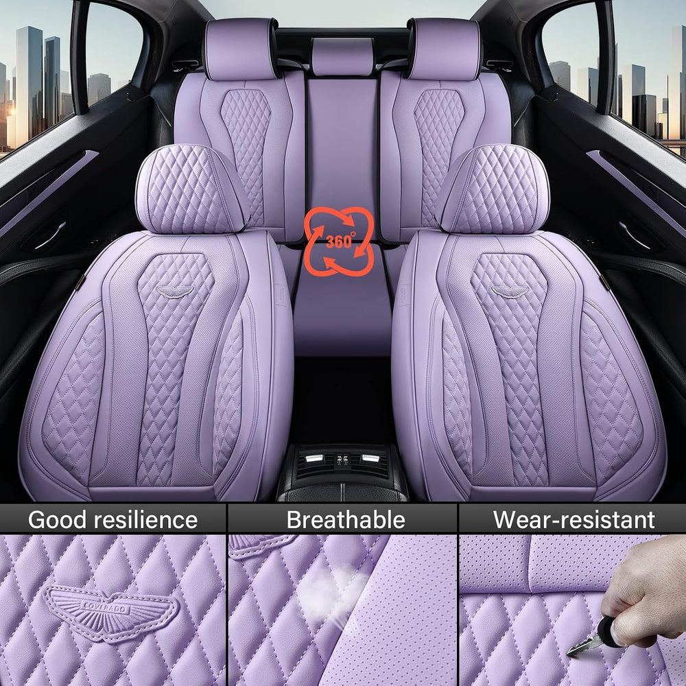 Coverado Car Seat Covers Full Set, Purple Seat Covers, Automotive Car Seat Co...