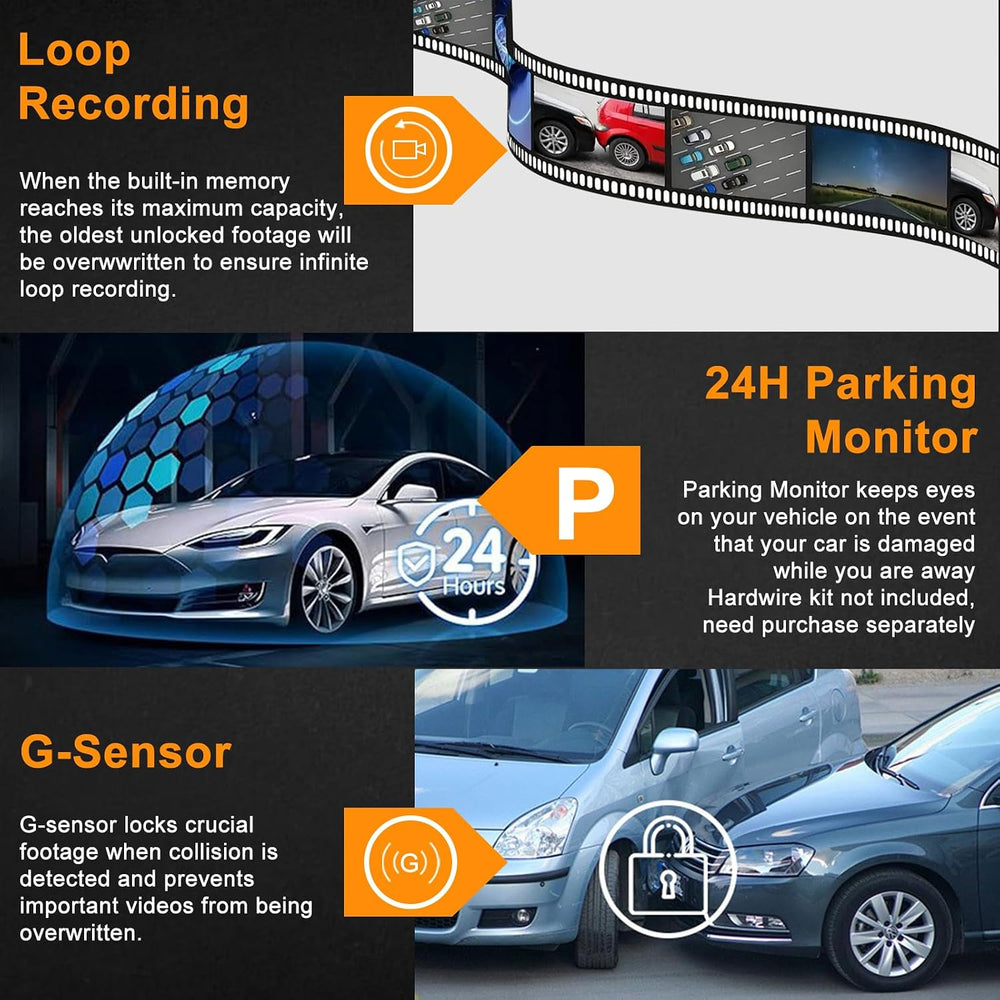 4K Dash Cam Front and Rear, Dash Camera for Cars with 64GB Card, Built-in 5.8...