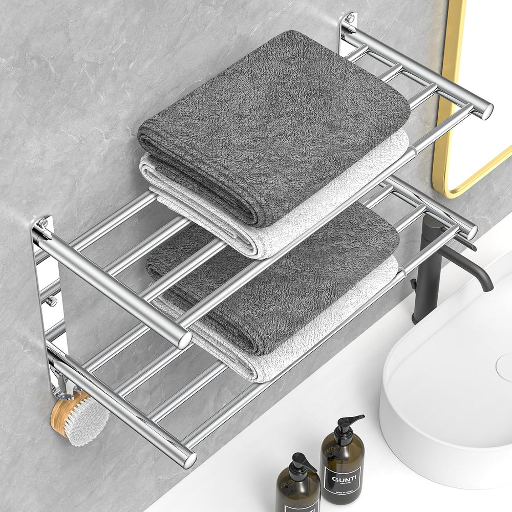 CAXIMSY Adjustable Towel Bar for Bathroom Wall Mount17-30.7inch Adhesive Show...