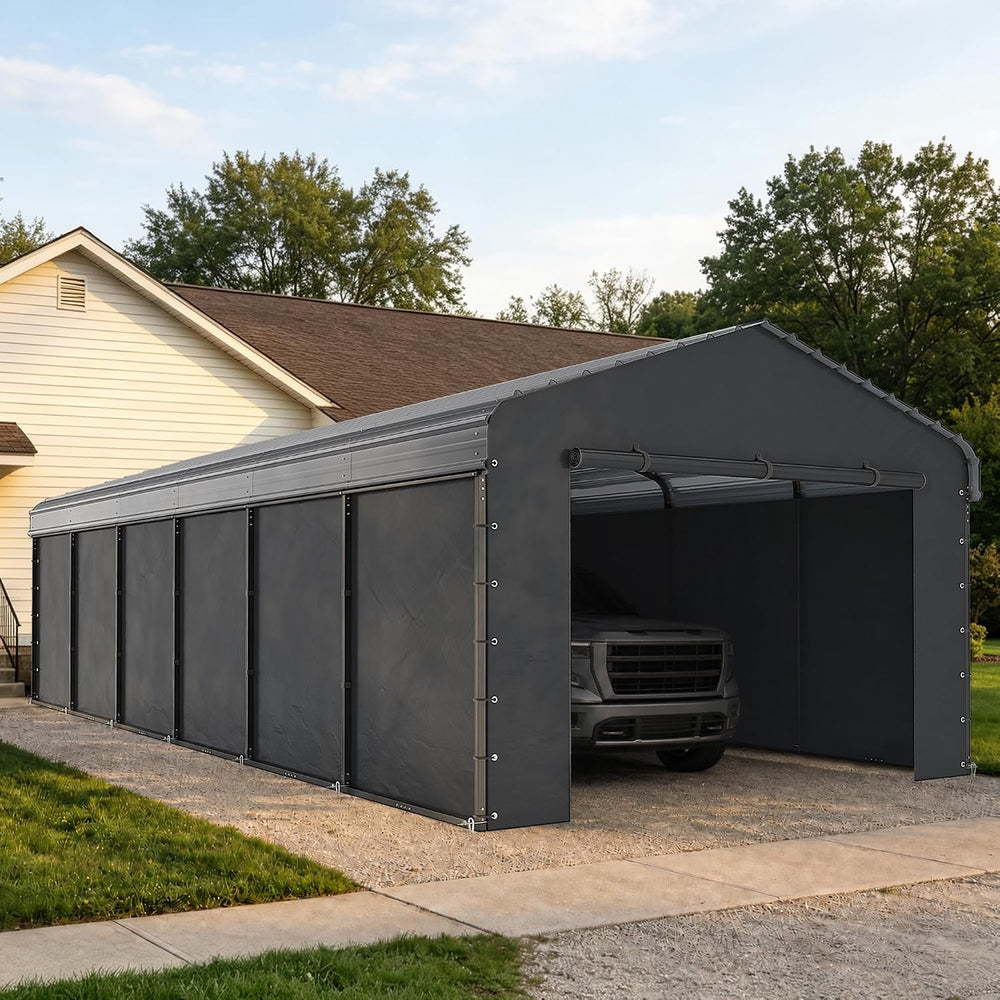 Sophia & William Carport 12x30ft, Car Canopy Metal Heavy Duty Car Shed