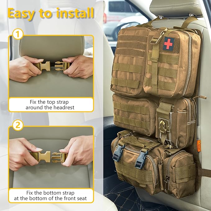 Universal Tactical Seat Back Organizer Vehicle Molle Panel Organizer Storage