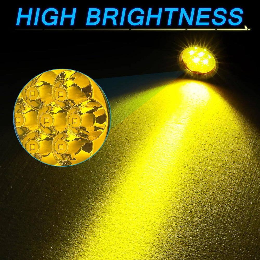 Amber LED Pod Lights, ACEC SHOP 2PCS 42W 3.5 Inch Round Fog Lights Spot Beam ...