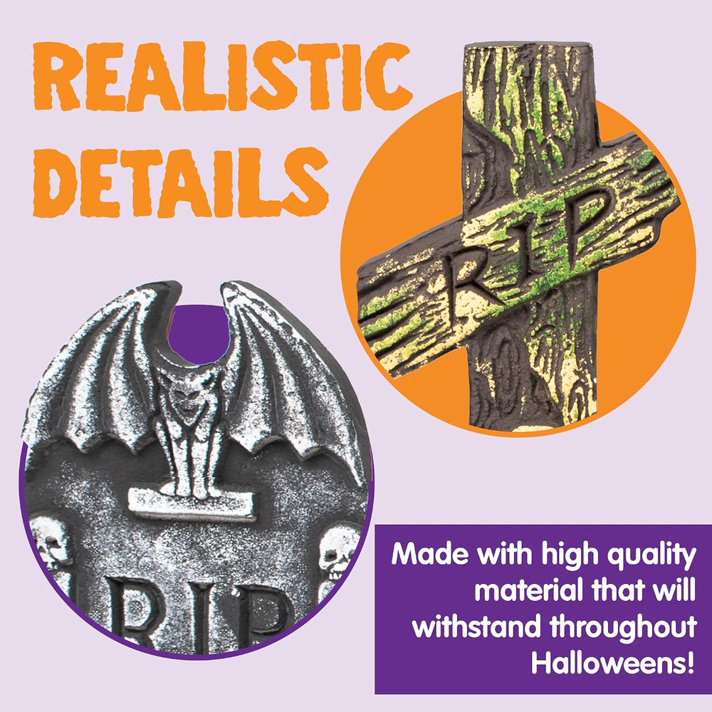 JOYIN 17โ Halloween Foam RIP Graveyard Tombstones (5 Pack), Halloween Tombsto...