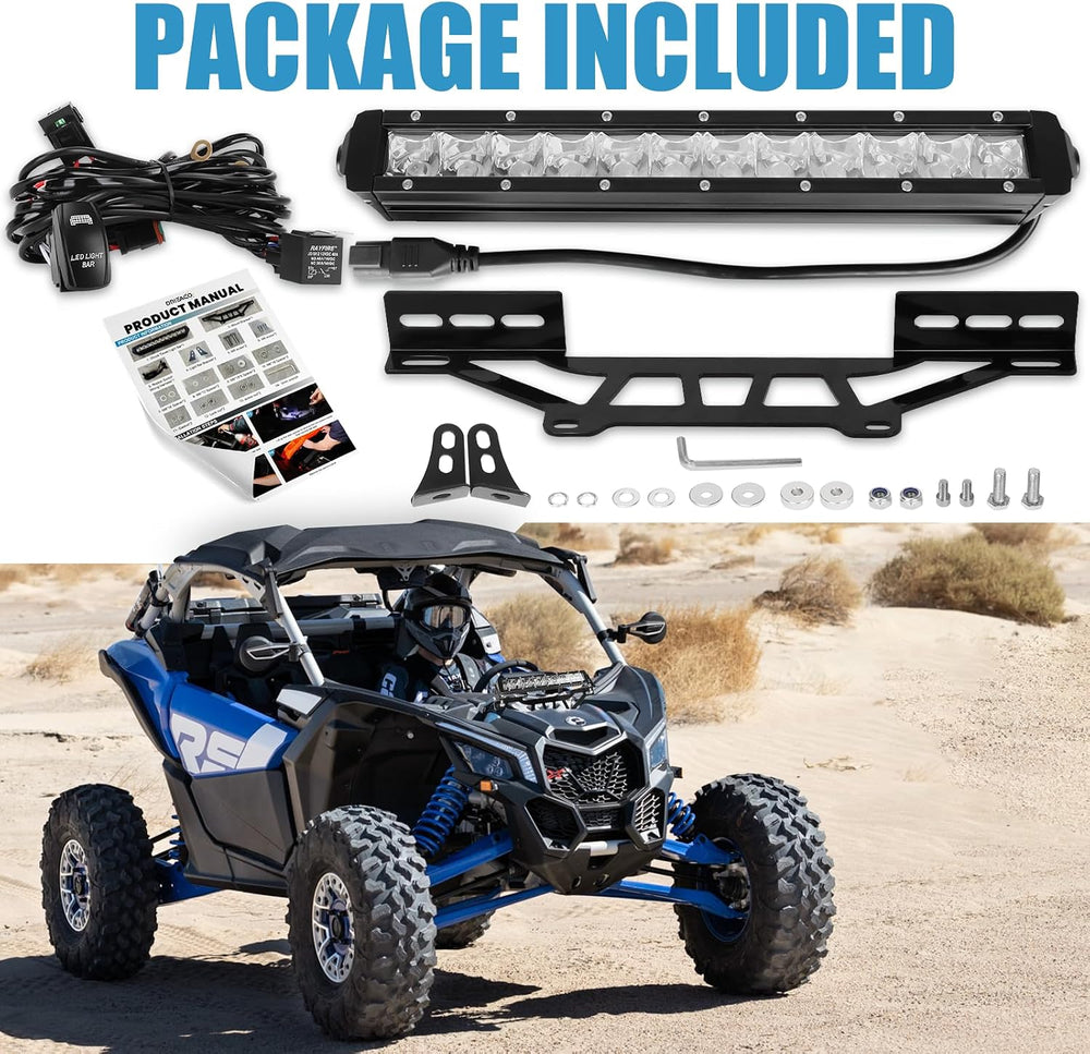 Maverick X3 Shock Tower Light Bar with Mount Bracket and Rocker Switch Wiring...
