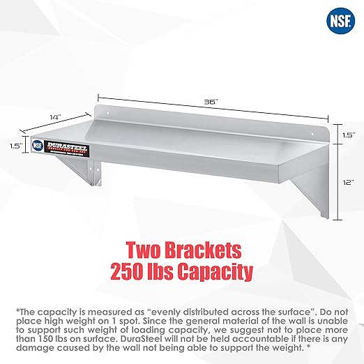 DuraSteel Heavy Duty Wall Mount Shelf