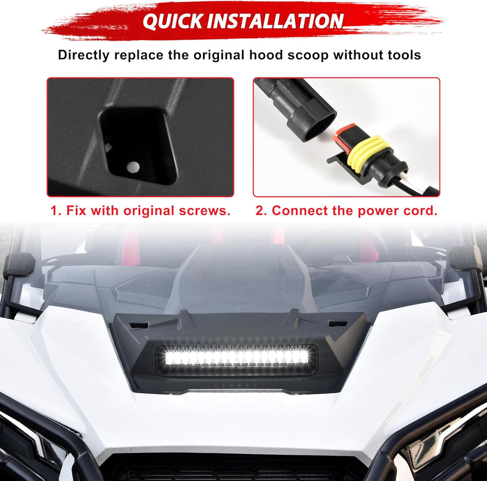 LED Turbo Hood Scoop Compatible with 2024 2025 2026 Polaris RZR XP 1000/ XP 4...