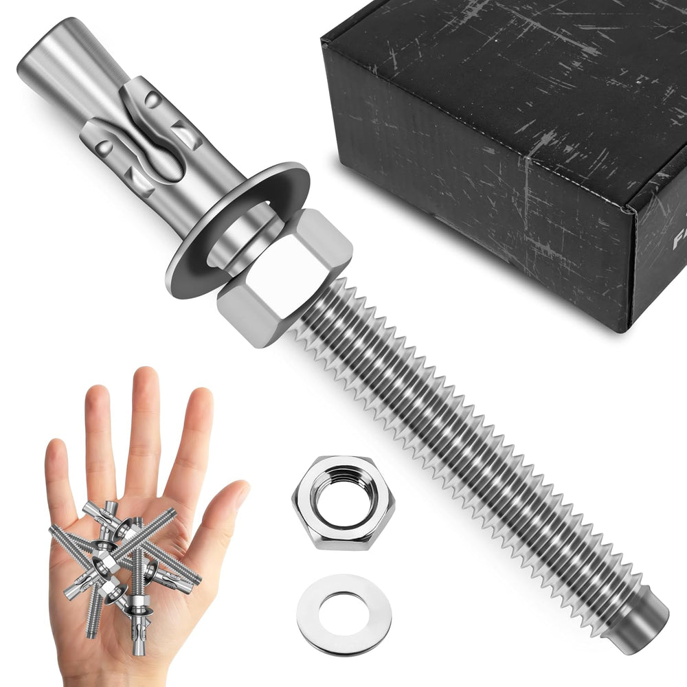 Mywish (50-Pack) 3/8" x 3-3/4" 304 Stainless Steel Wedge Anchors fo...