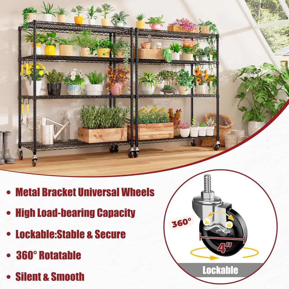 PrimeZone 55.5"Wx24"x80" Heavy Duty Metal Wire Storage Shelvin...