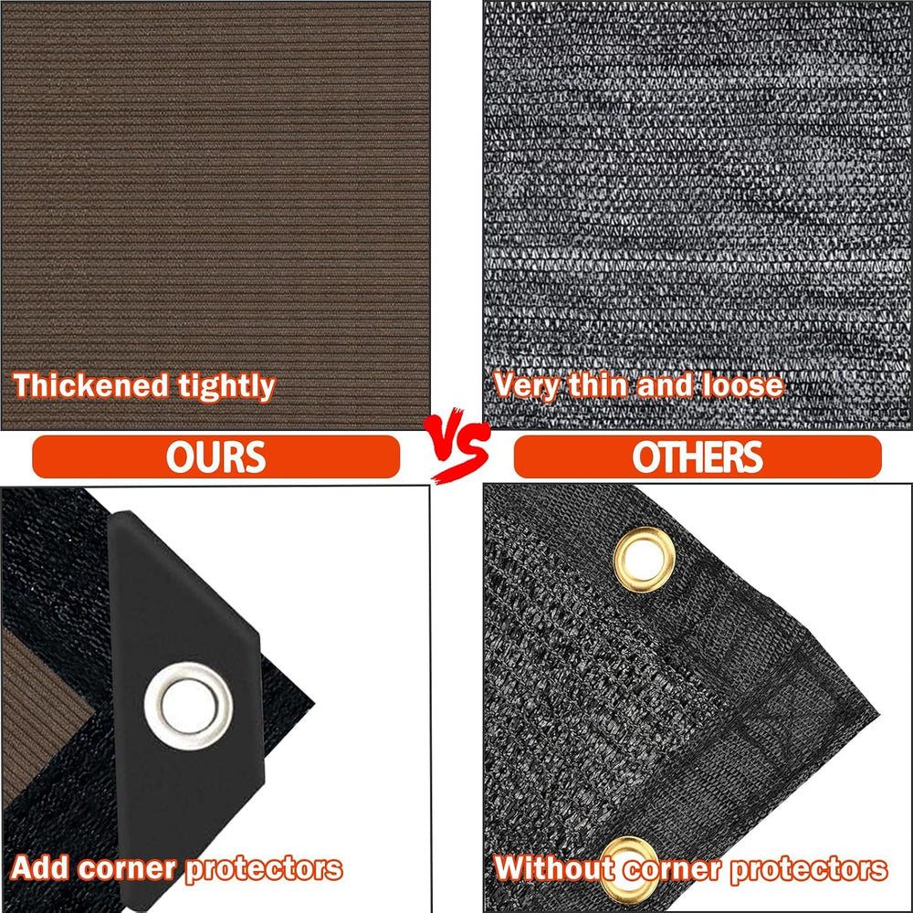 Mocha Sun Shade Cloth,Pergola Shade Cover with Reinforced Grommets,90% Shade ...