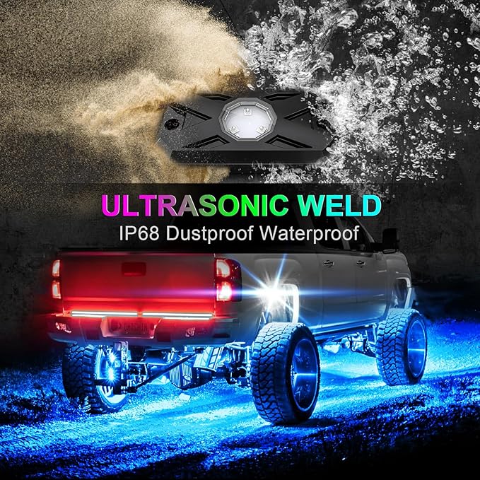 YiLaie 10 Pods LED Rock Lights for Trucks