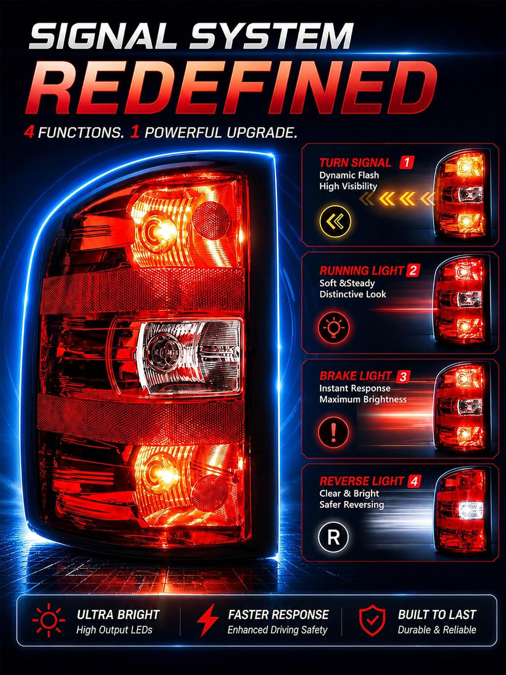 Tail Lights Assembly Fit 07-13 Chevy Silverado 1500 2007 2008 2009 2010 2011 ...
