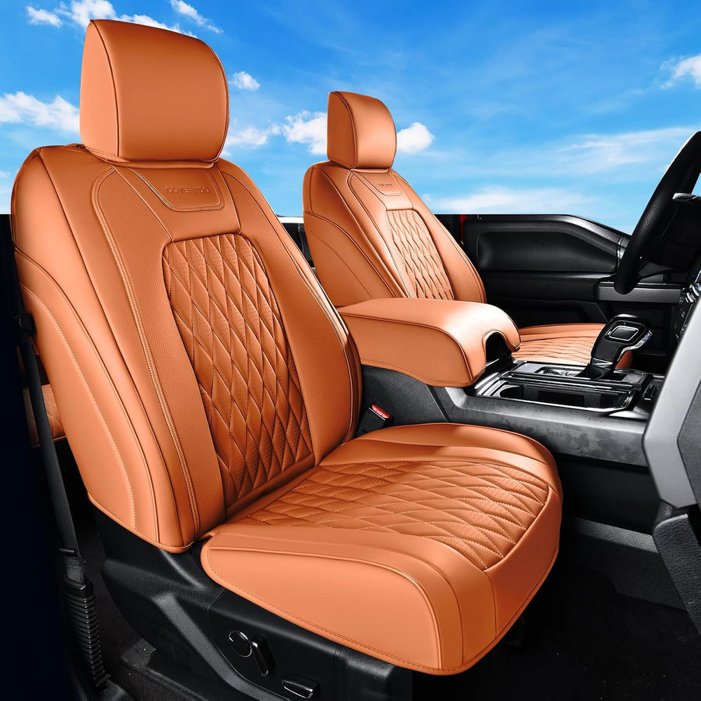 Coverado Premium Leather Full Set Seat Covers Waterproof Heavy-Duty Protector...