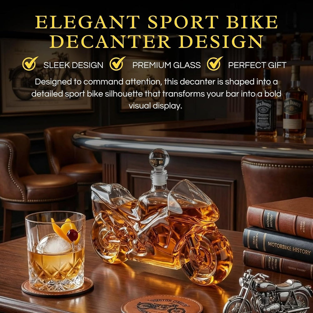 Motorcycle Decanter Whiskey & Wine Decanter, Motorcycle Gifts, Harley Dav...