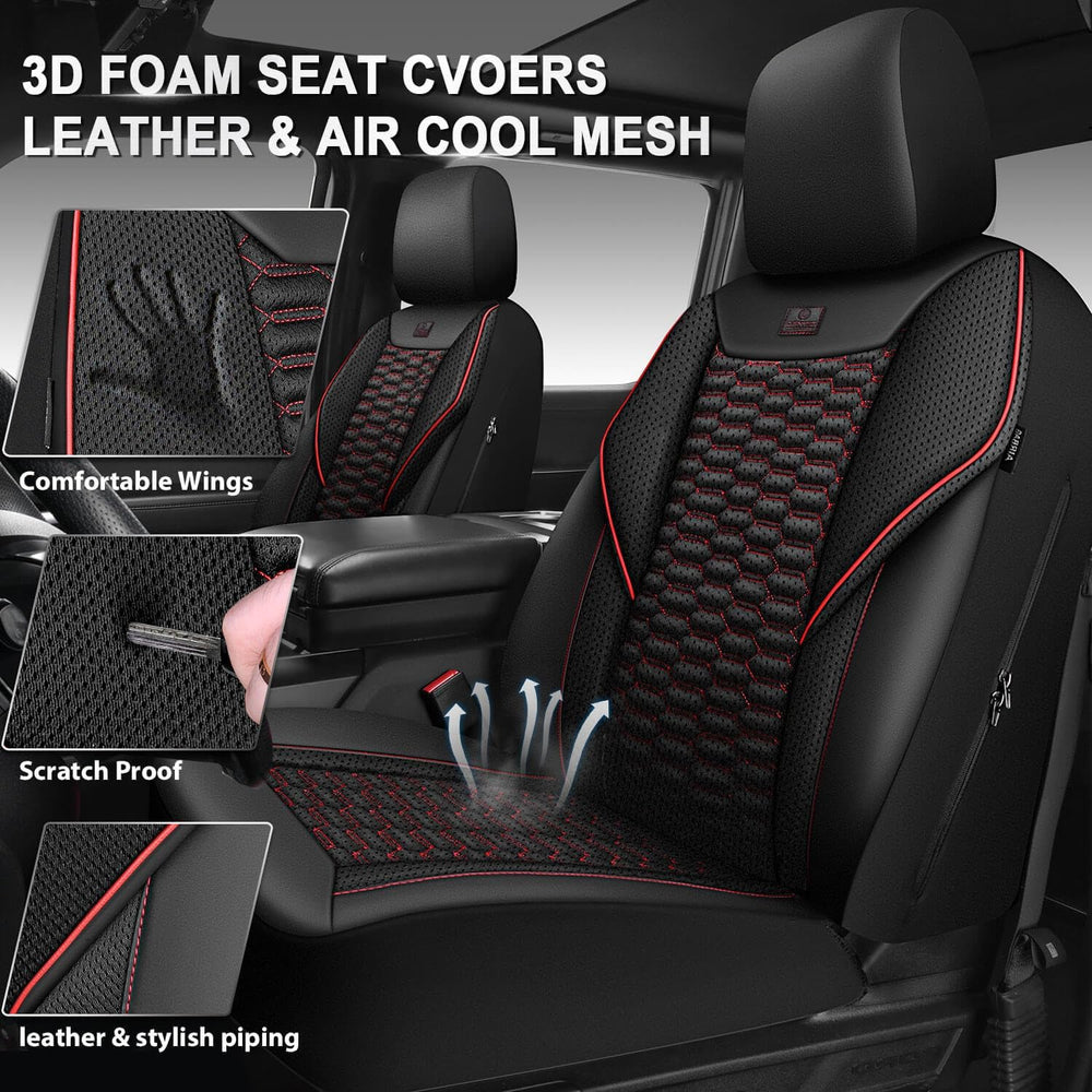 CAR PASS 3D Foam Mesh Leather Car Seat Covers Front Seats, Air Cool Mesh Fron...