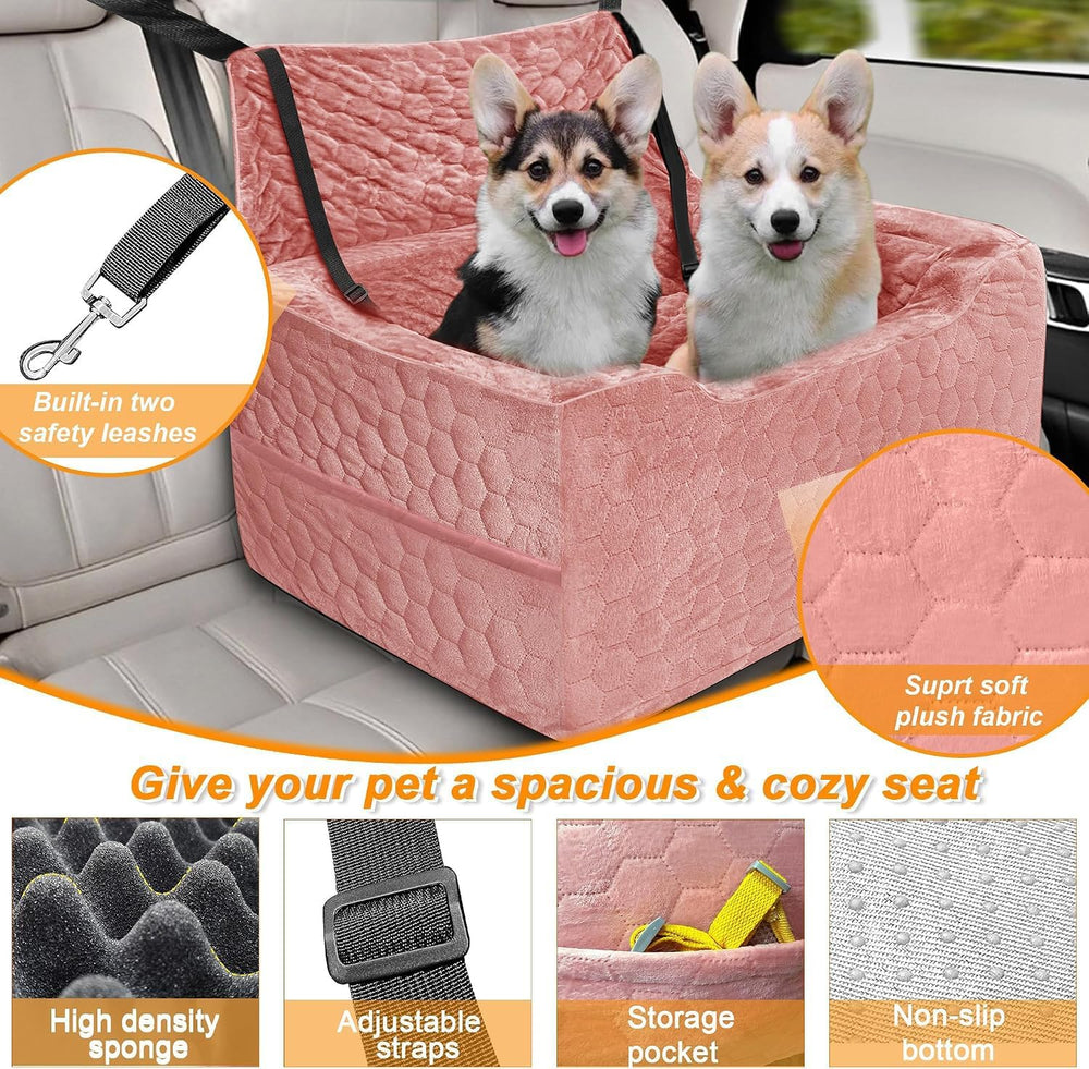 Dog Car Seat for Medium/Large Dog Booster Seat Under 60 lbs or 2 Small Dogs, ...