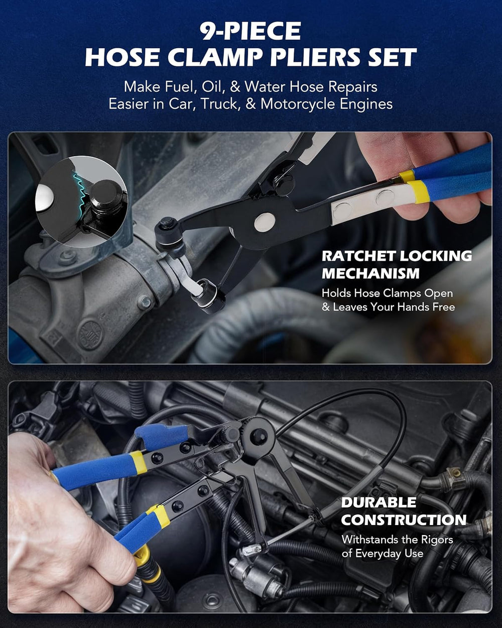 OMT14pc Fuel Line Pliers &Hose Clamp Pliers Set, Fuel Line Disconnect Tool