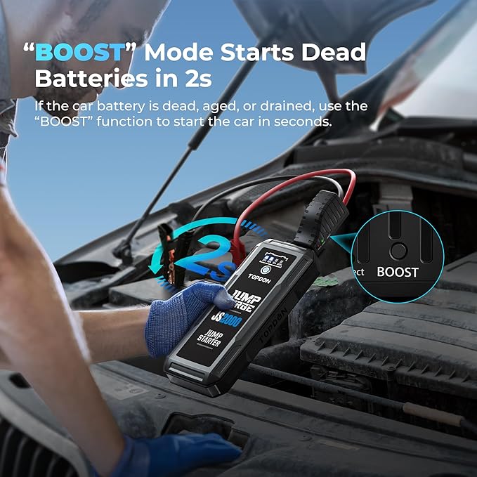 Car Battery Jump Starter, TOPDON 2000A Peak Jump Starter