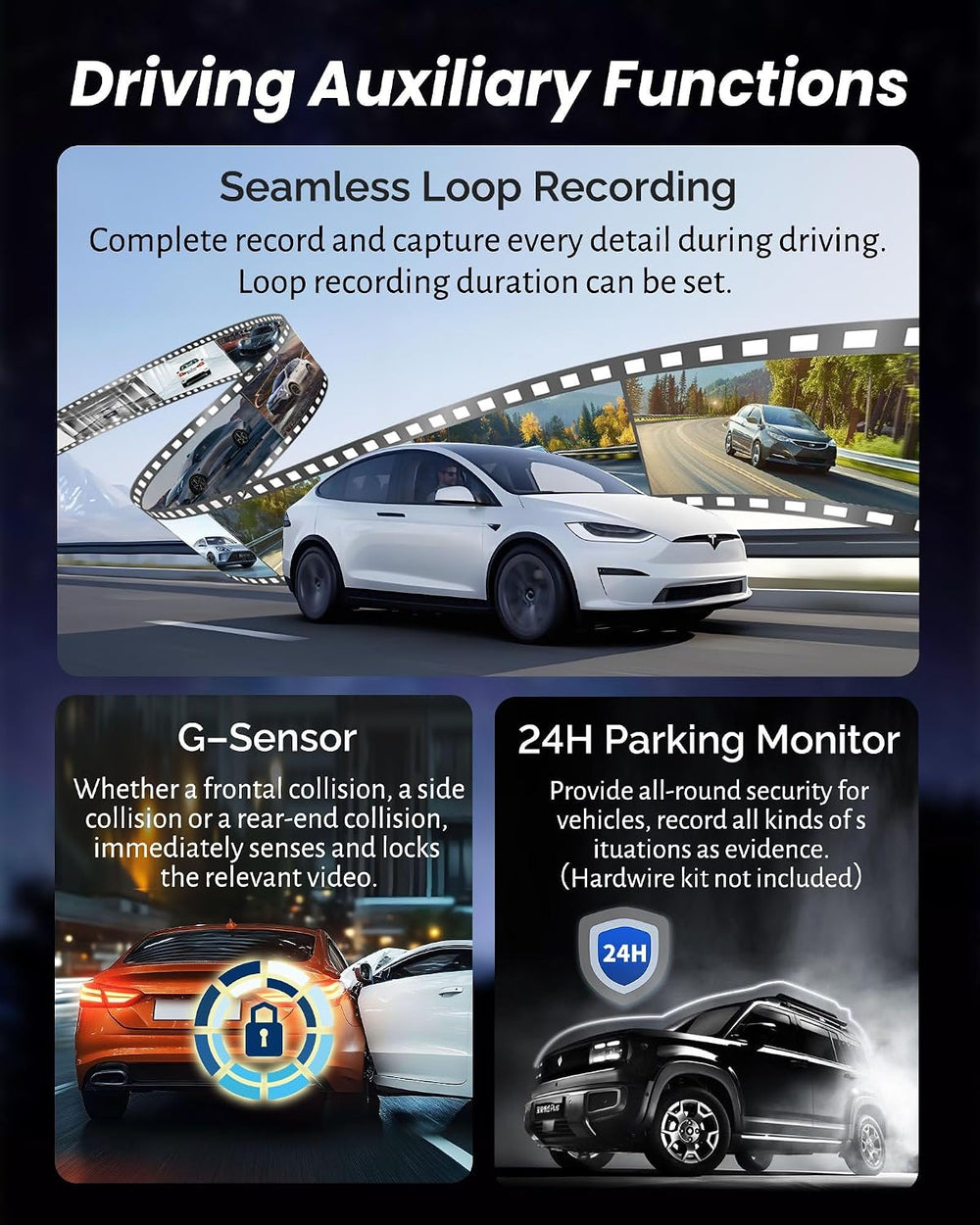 4K Rear View Mirror Camera with Carplay&Android Auto,12" Mirror Dash...