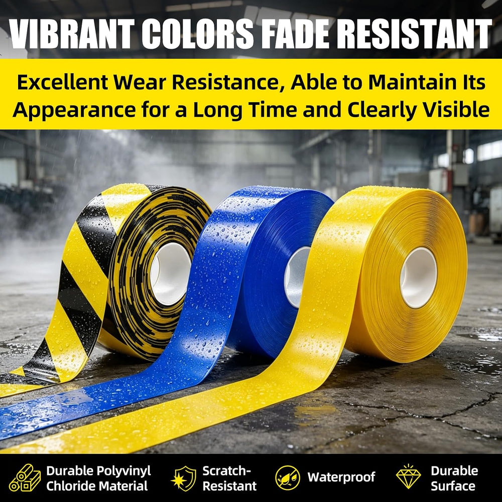 Yellow Floor Marking Tape, 1.1mm Extra Thick Adhesive Industrial Safety Tape,...