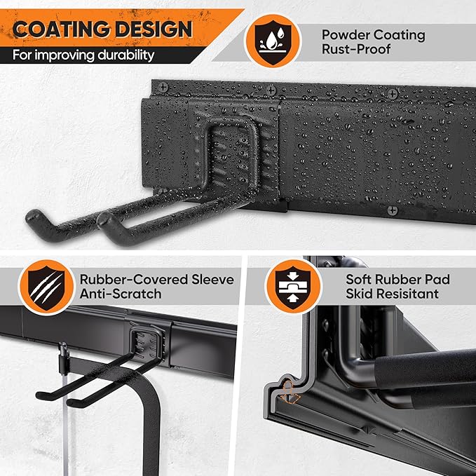 Garden Tool Organizer Wall Mount, 64 inches Tool Storage Rack