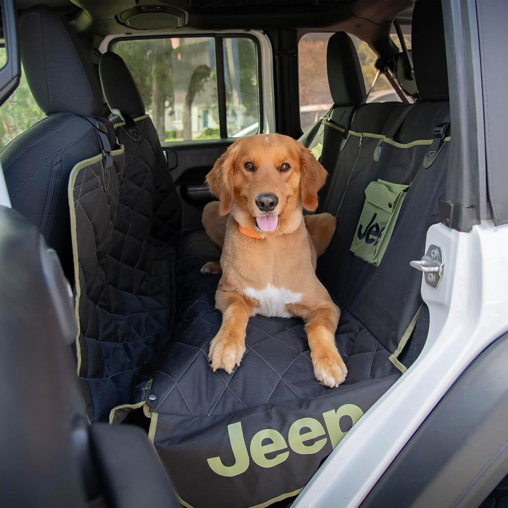 Jeep Vehicle Seat Protector for Dogs and Pets (Charcoal Black)