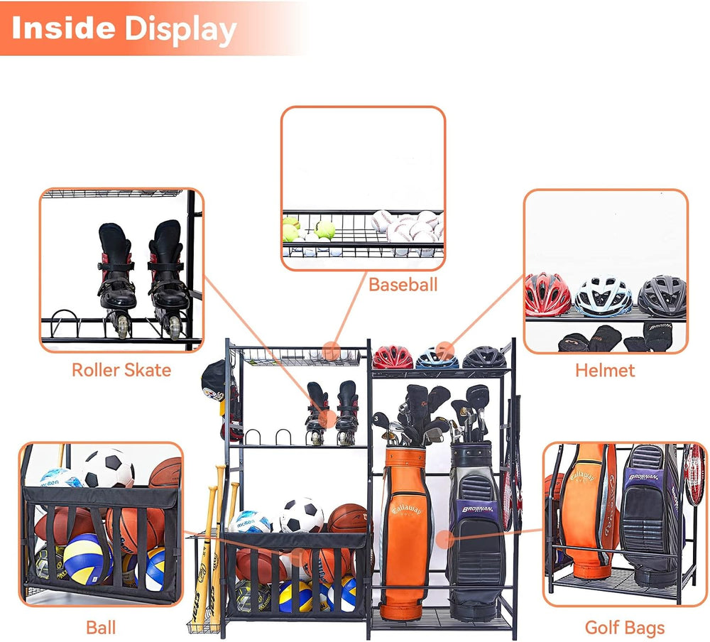 WALMANN Garage Sports Equipment Organizer, Golf Bag Stand for Garage