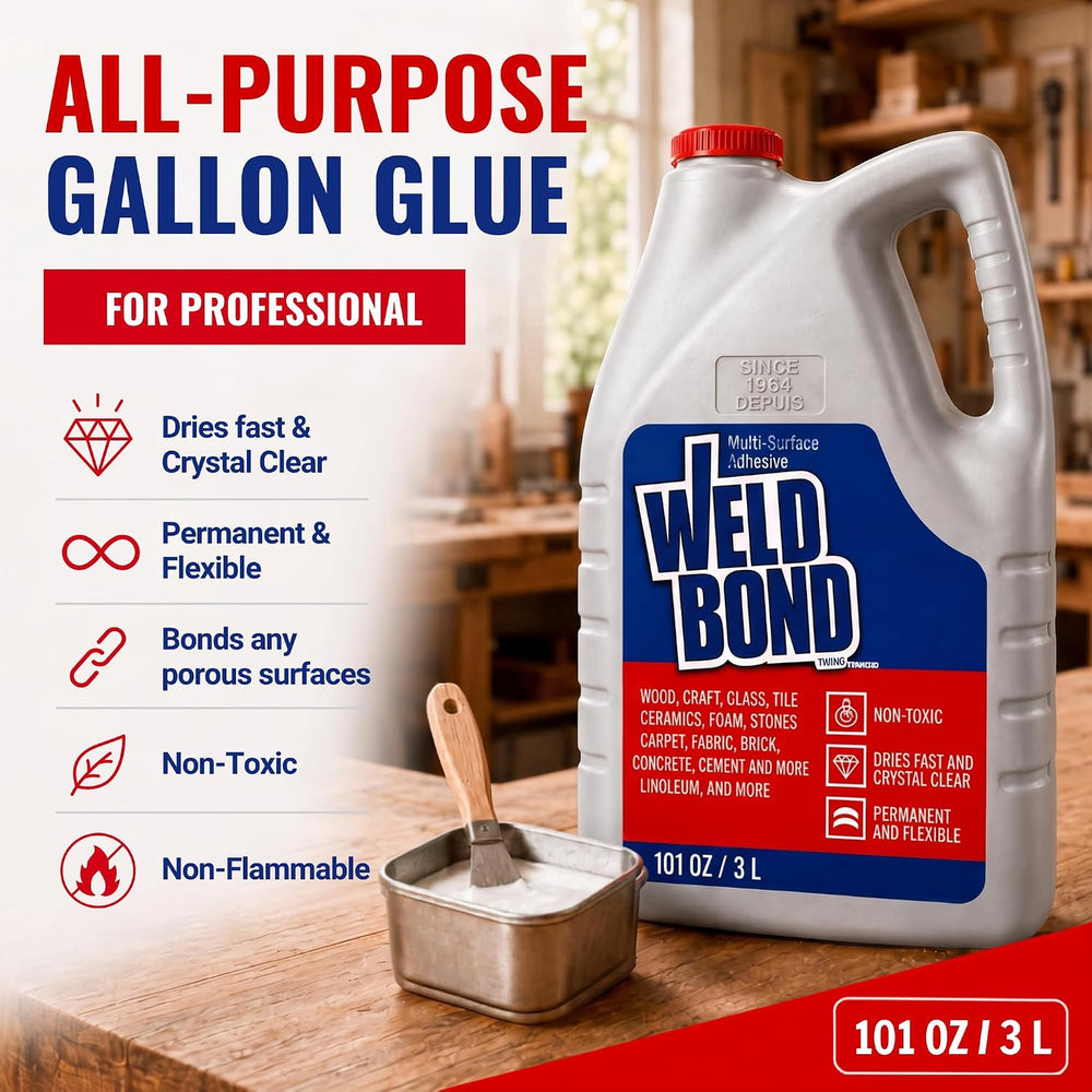 Weldbond Glue - Bonds Most Anything! 3L /101 oz Non-Toxic Adhesive Glue For W...